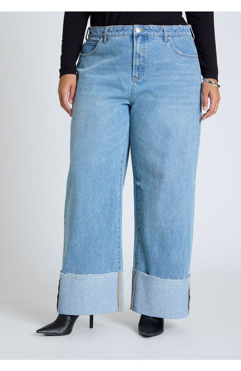 ELOQUII Tall Cuff Jean, Alternate, color, Light Wash