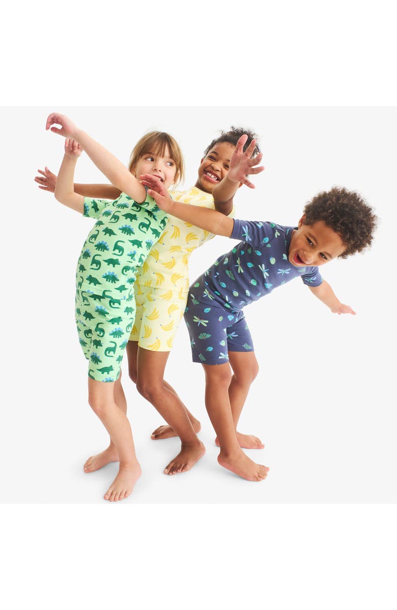 Primary Kids Organic Short Sleeve Pj Top, Alternate, color, Pear Dinosaurs