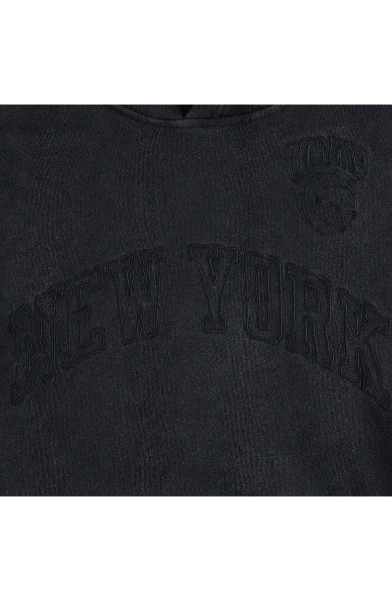 Mitchell & Ness Men's Mitchell & Ness Black New York Knicks Tonal Short Sleeve Pullover Hoodie, Alternate, color, 