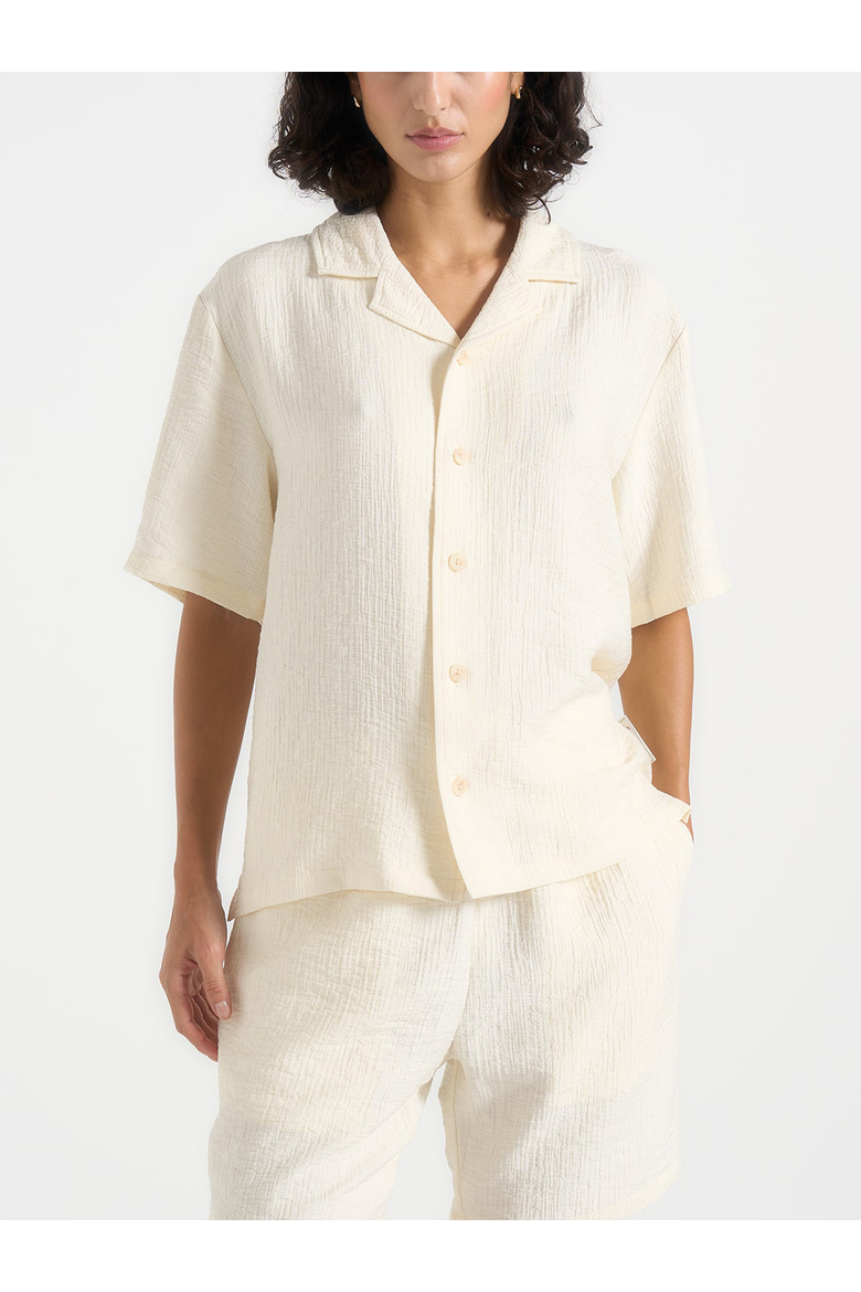 Harley Unisex Textured Revere Shirt, Main, color, Cream