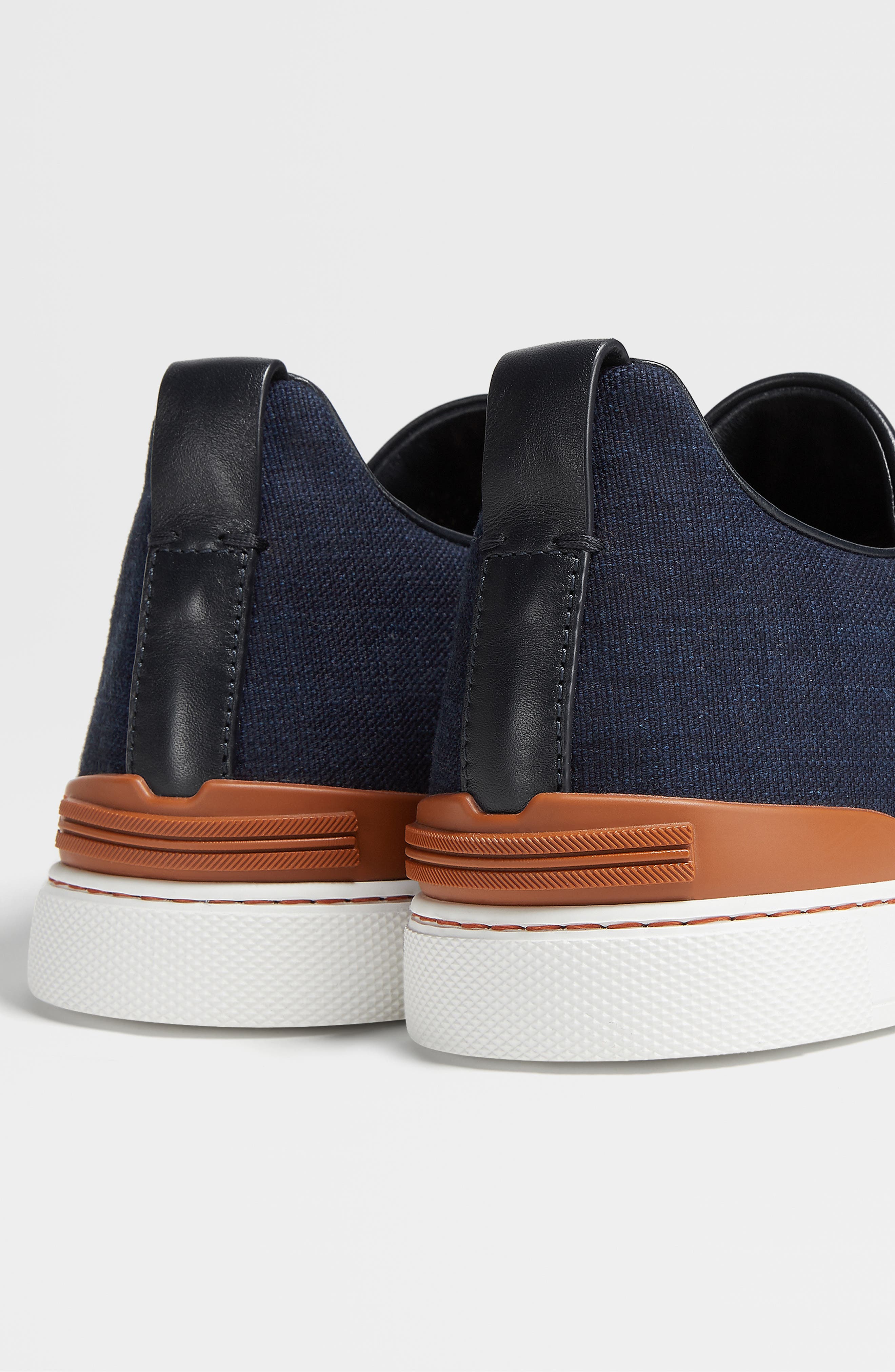 ZEGNA Triple Stitch Denim Slip-On Sneaker, Alternate, color, 