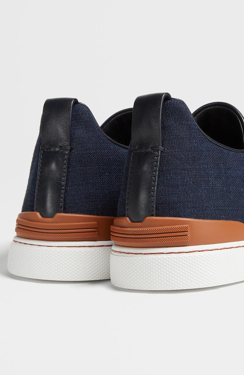 ZEGNA Triple Stitch Denim Slip-On Sneaker, Alternate, color,