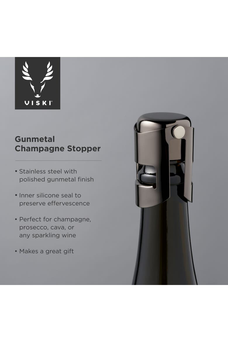 Warren Champagne Stopper, Alternate, color, Black