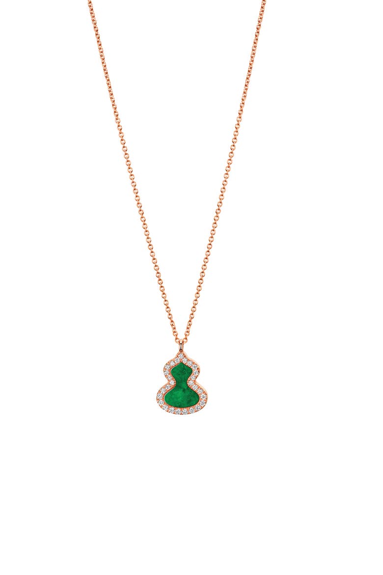 Wulu Jade & Diamond Pendant Necklace, Main, color, ROSE GOLD