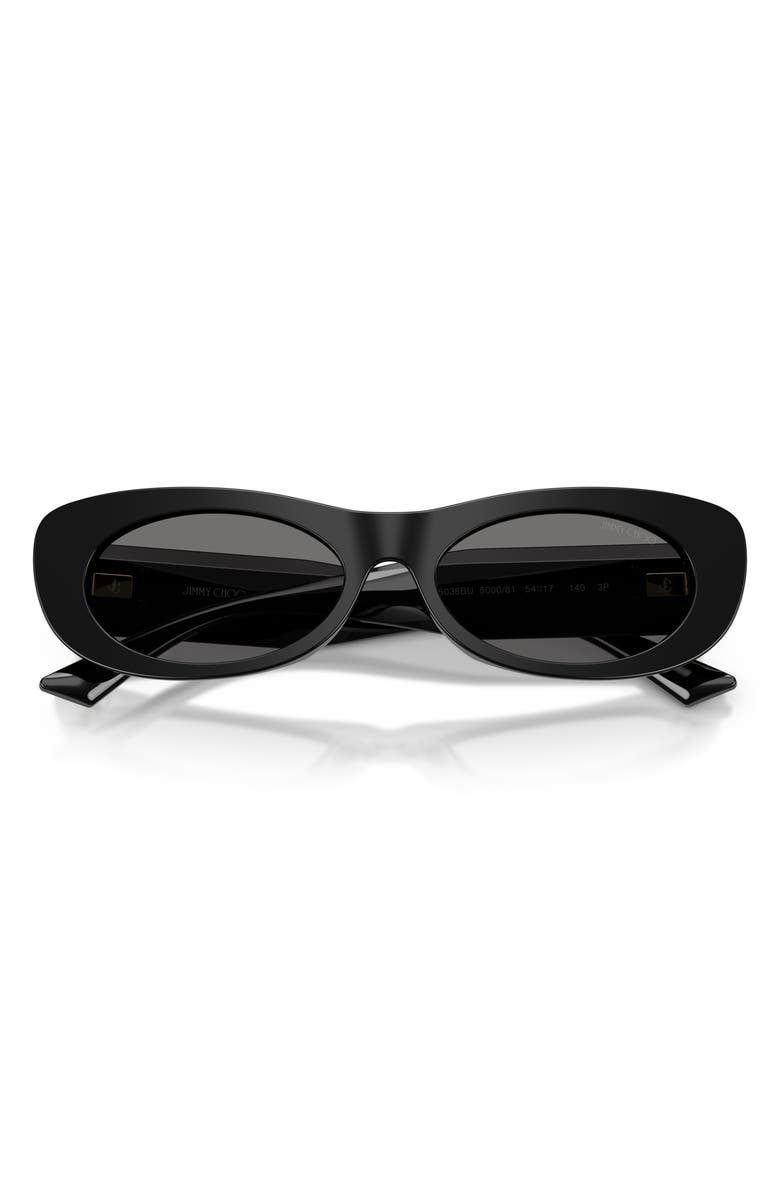 Jimmy Choo Danny 54mm Polarized Oval Sunglasses, Alternate, color, Black / Polar Gray