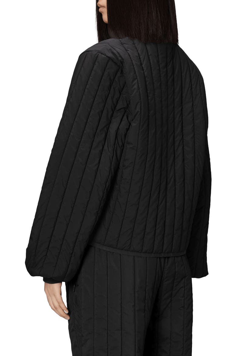 Banja Water Resistant Channel Quilted Bomber Jacket, Alternate, color, BLACK