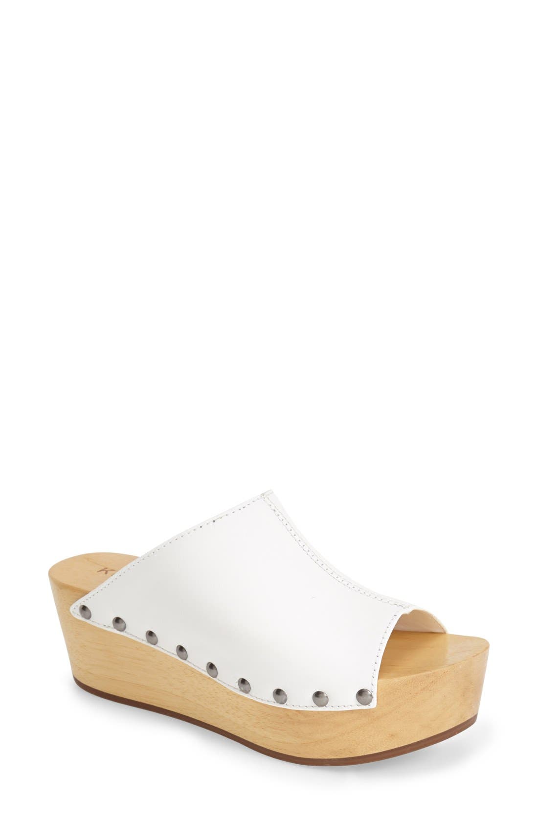 'Philomena' Platform Mule, Main, color, WHITE