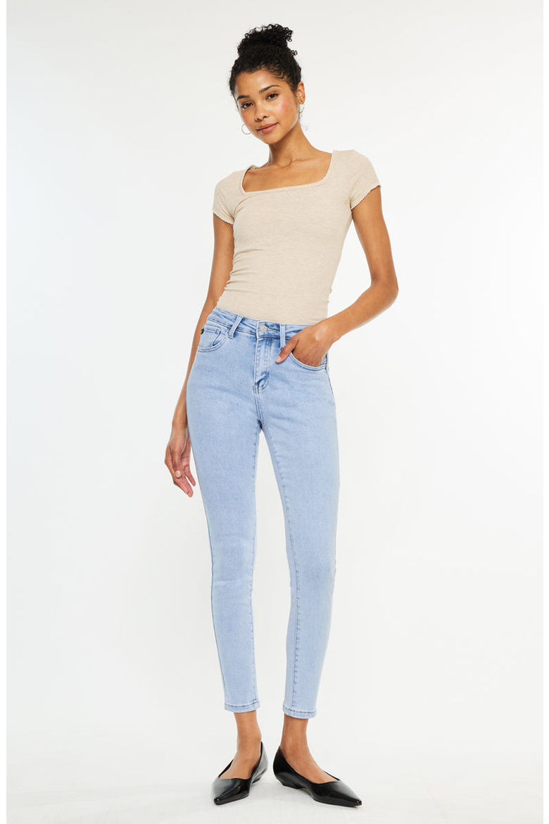 Bev High Rise Ankle Skinny Jeans, Alternate, color, Light Wash