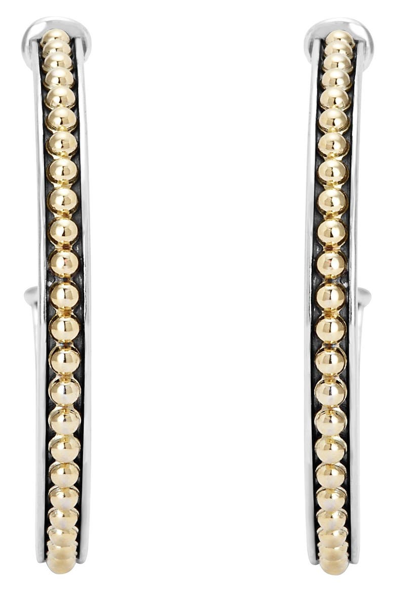 'Enso' Caviar Hoop Earrings, Alternate, color, SILVER/ GOLD