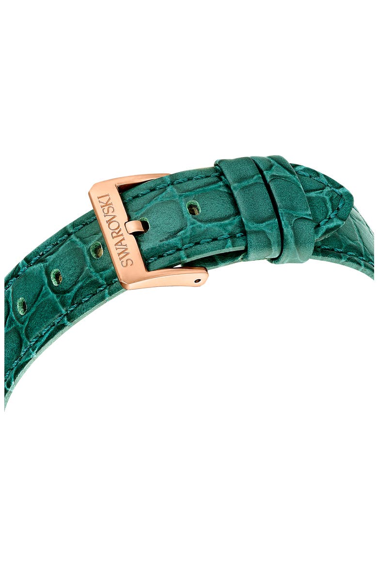 Octea Chronograph Leather Strap Watch, 37mm, Alternate, color, GREEN