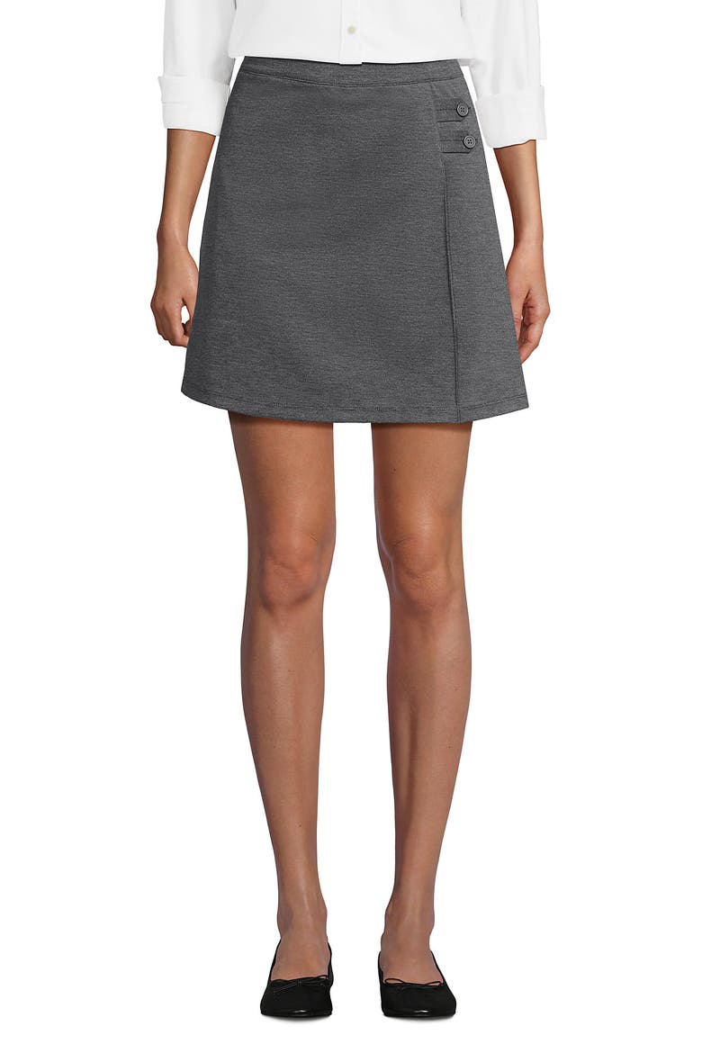 Ponte A Line Skort Above the Knee, Main, color, Charcoal Heather