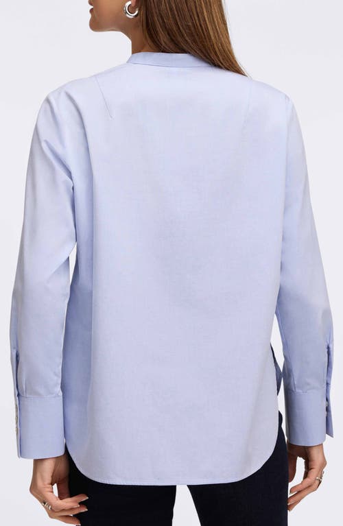 FOXCROFT FOXCROFT KRIS TUX BIB COTTON BUTTON-UP SHIRT