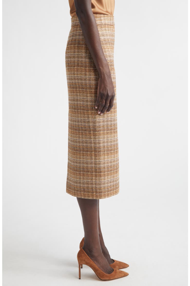 Margo Gilded Tweed Pencil Skirt, Alternate, color, COPPER MULTI