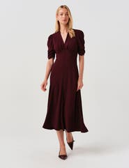 Ghost London Mia Crepe Midi Tea Dress