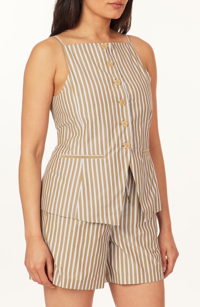 Scotch & Soda Stripe Spaghetti Strap Vest, Alternate, color, Martini Olive