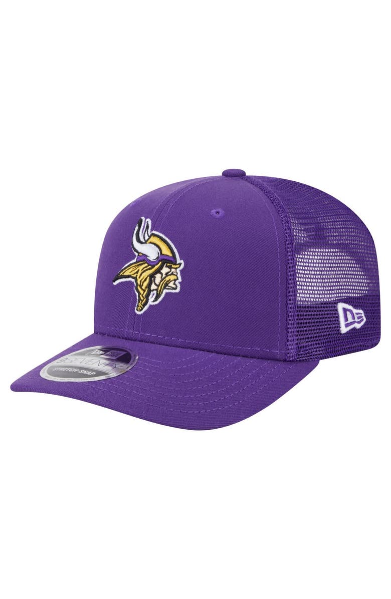 New Era Men's New Era Purple Minnesota Vikings Main Trucker 9SEVENTY Stretch-Snap Hat, Main, color, 
