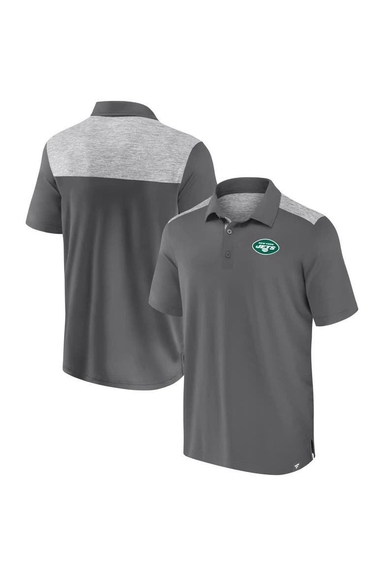 Men's Fanatics Gray New York Jets Long Shot Polo, Alternate, color, Gray