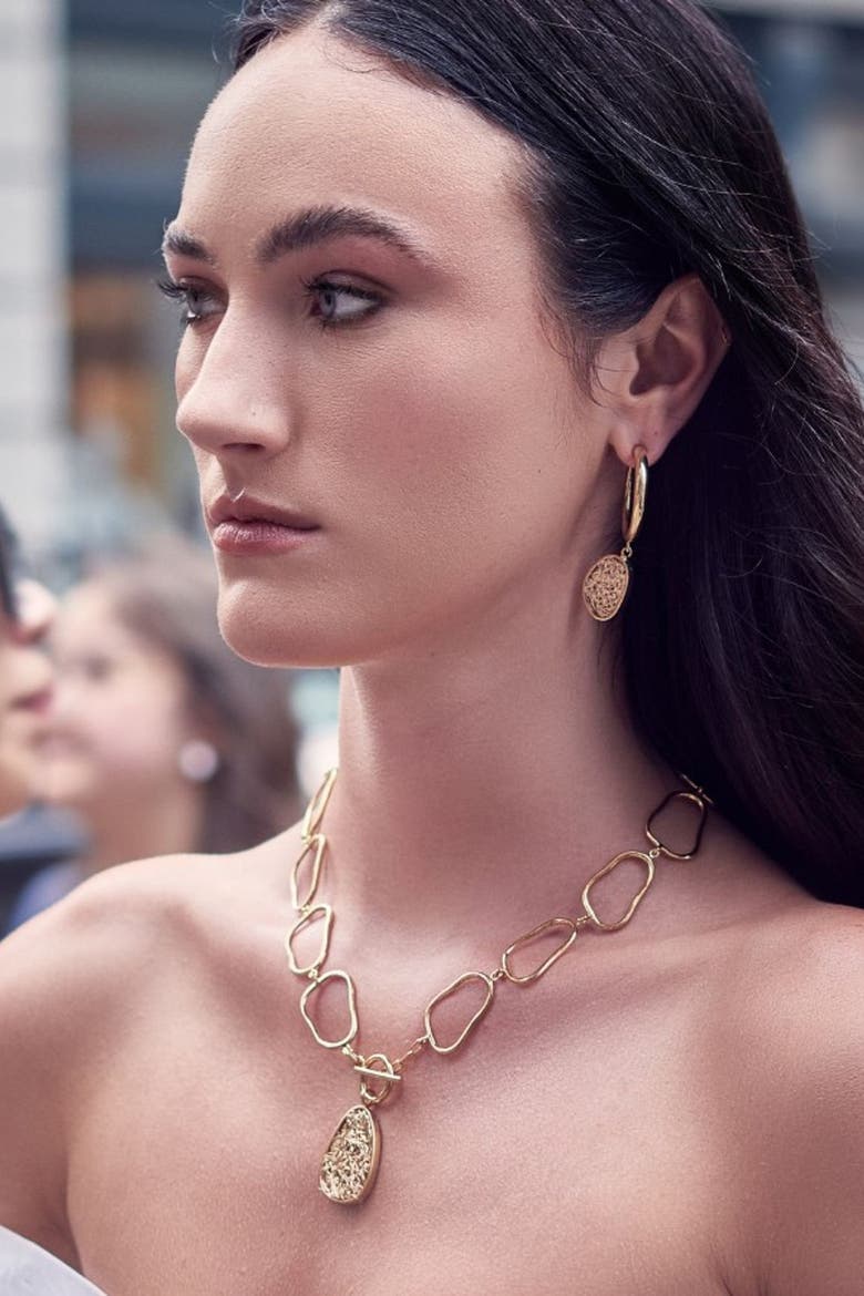 Element  Hoops Earrings, Alternate, color, Gold
