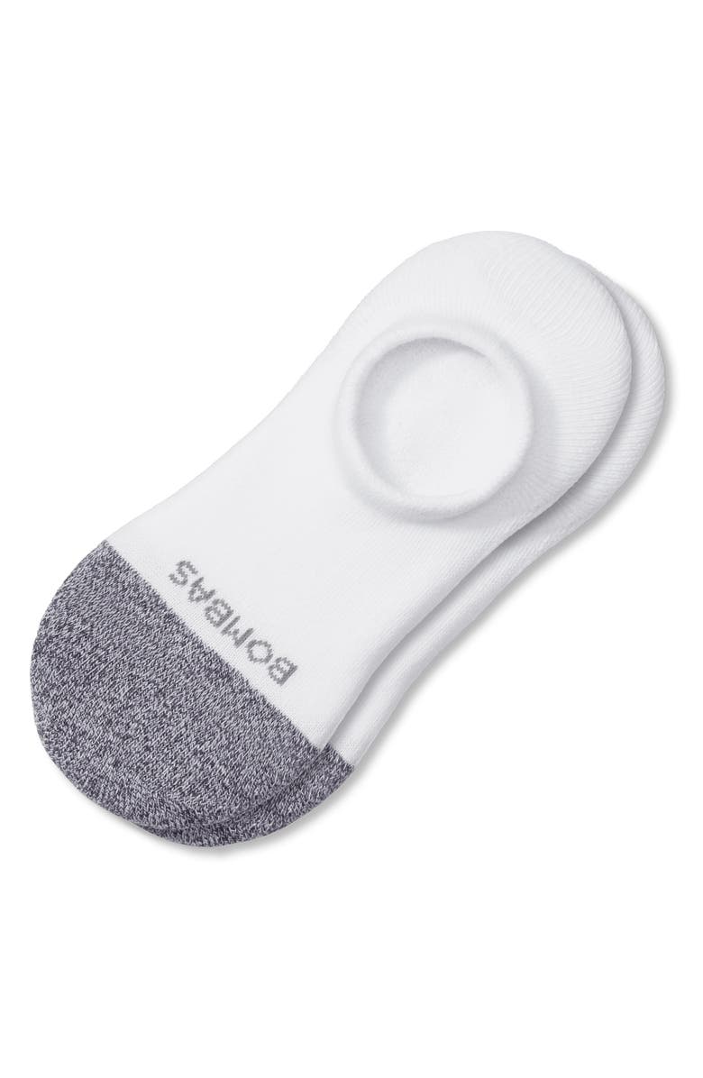 Bombas Solid Cushioned No-Show Socks, Main, color, White
