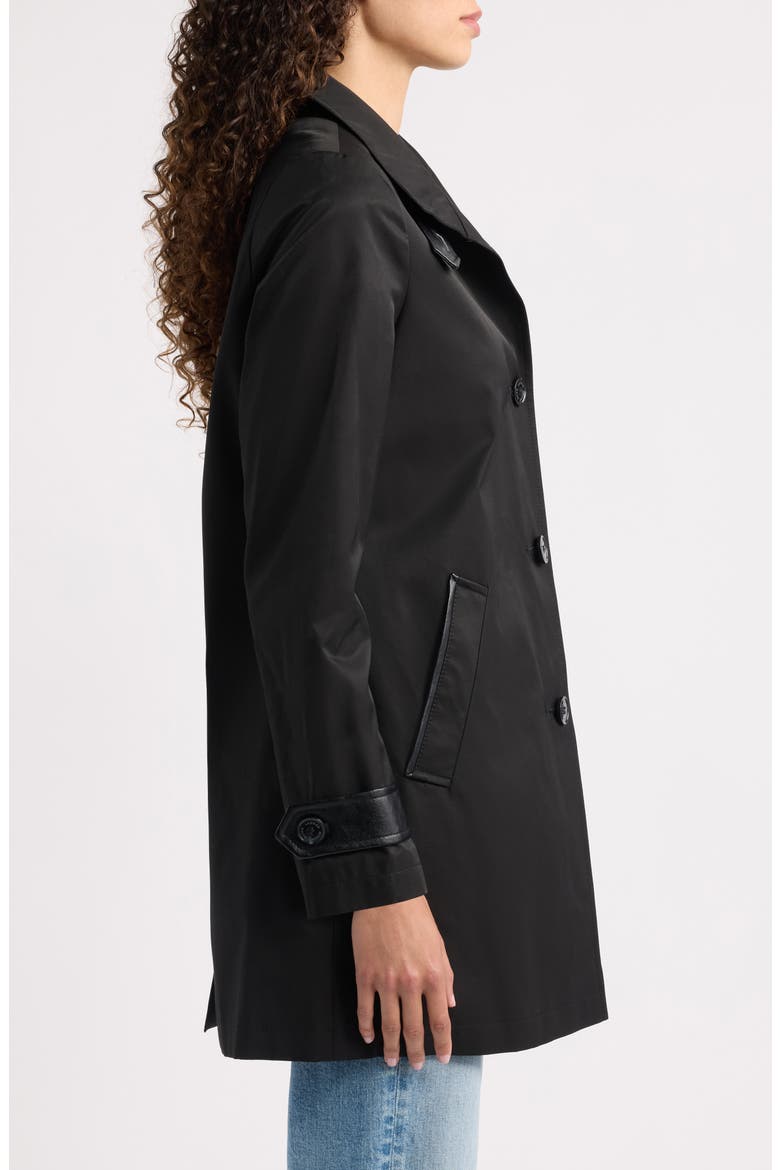 Hooded Cotton Blend Coat, Alternate, color, BLACK
