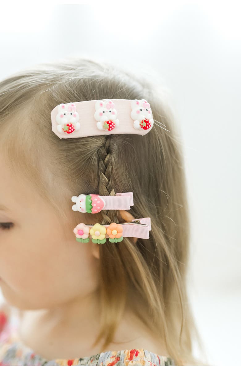 Puttisu 3pc Hair Clip Set - Bunny Garden Trio, Alternate, color, Lilac Bunny Bloom (Purple)