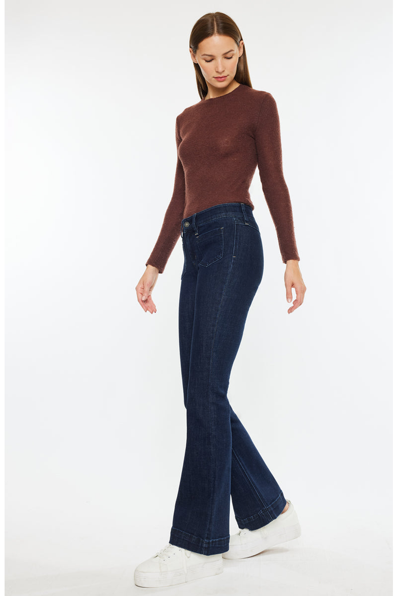 Star Mid Rise Bootcut Jeans, Alternate, color, Super Dark Blue