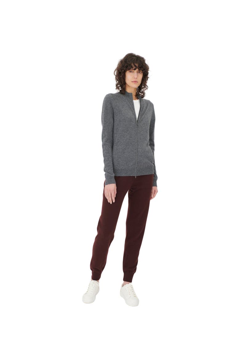 Essential Cashmere Full-Zip Cardigan, Main, color, plum kitten
