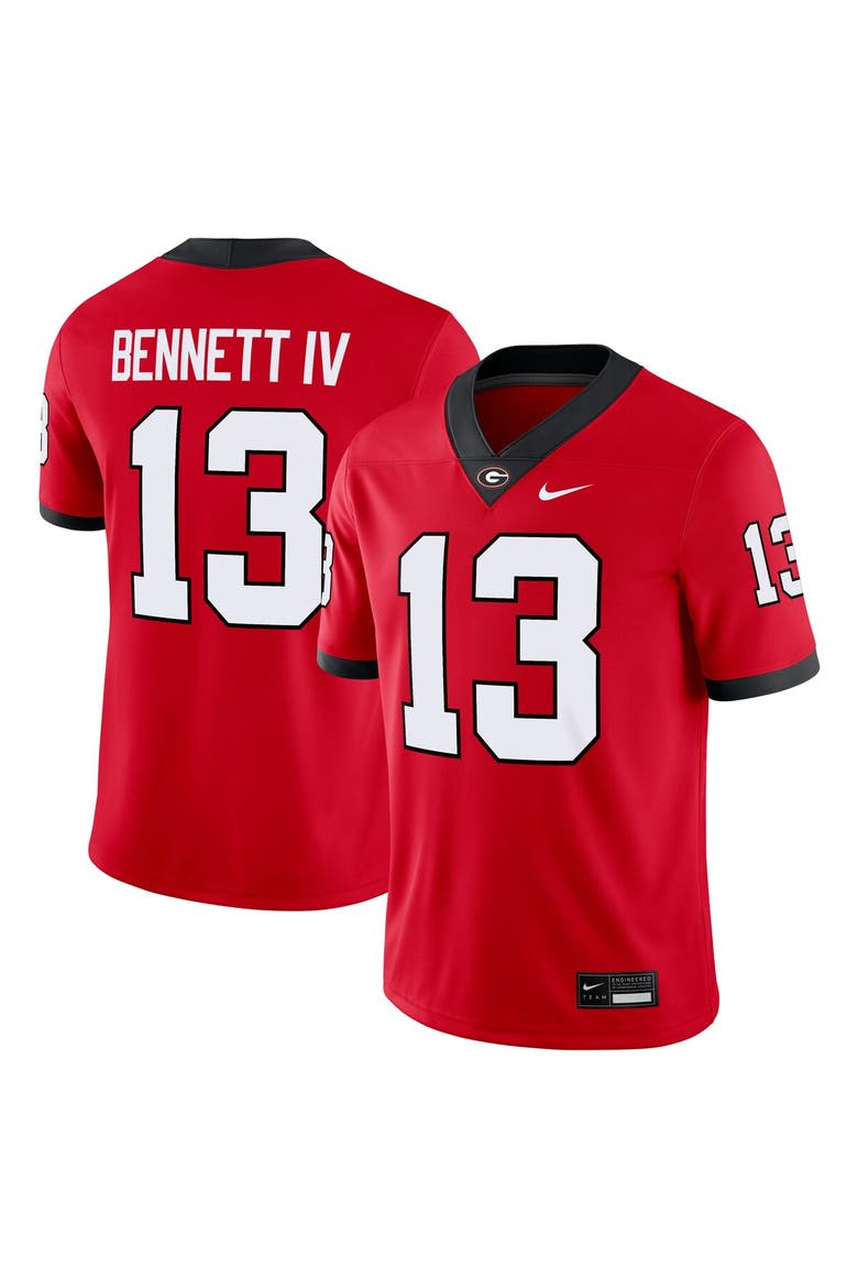Men's Nike Stetson Bennett Red Georgia Bulldogs Player Game Jersey, Main, color, Red