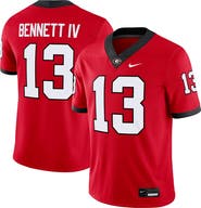 Nike Men's Nike Stetson Bennett Red Georgia Bulldogs Player Game Jersey