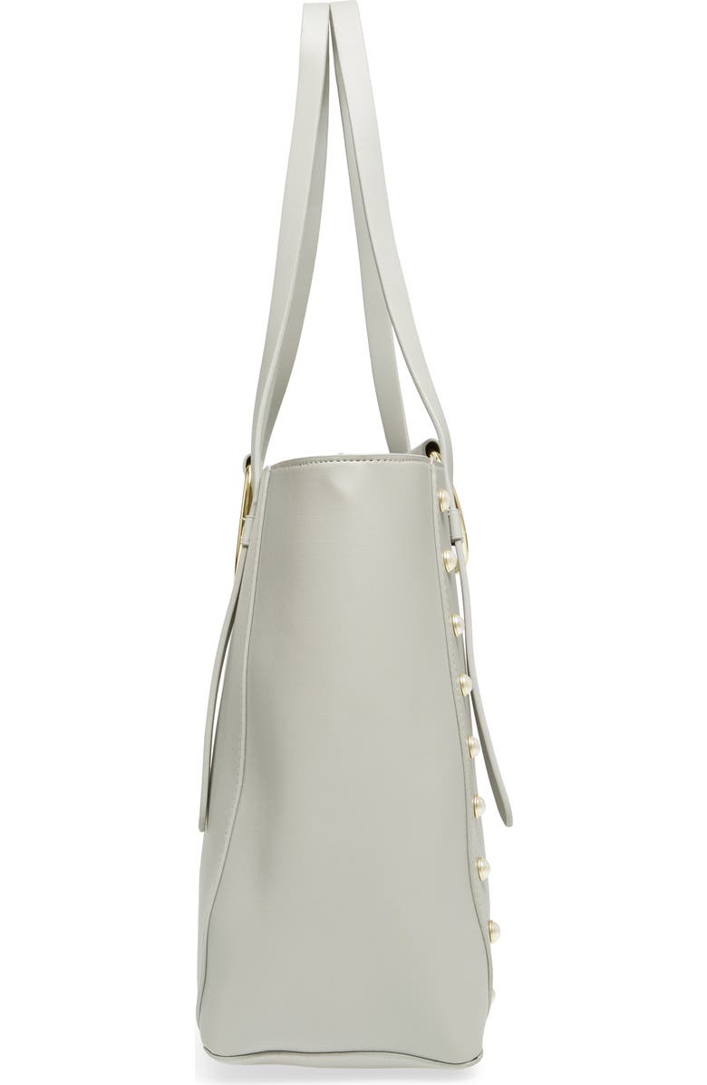 BP. Imitation Pearl Embellished Faux Leather Ring Tote, Alternate, color,