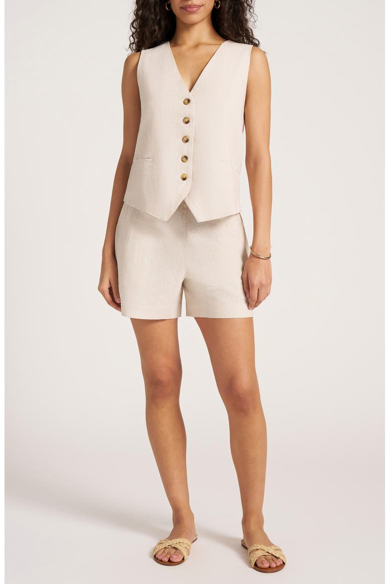 Davenport Linen Blend Vest, Alternate, color, SAND