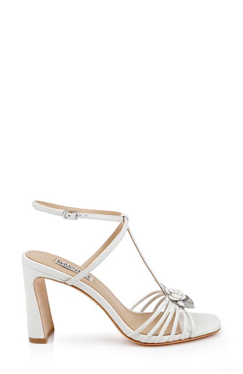 Shop Badgley Mischka Collection Debora Ankle Strap Sandal In White Leather