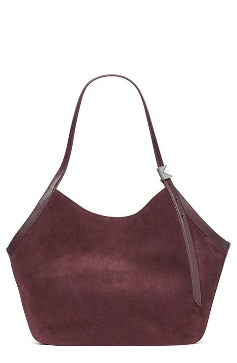 deco suede tulip tote