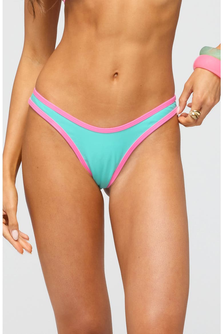 Dina Contrast Bikini Bottoms, Main, color, TURQUOISE
