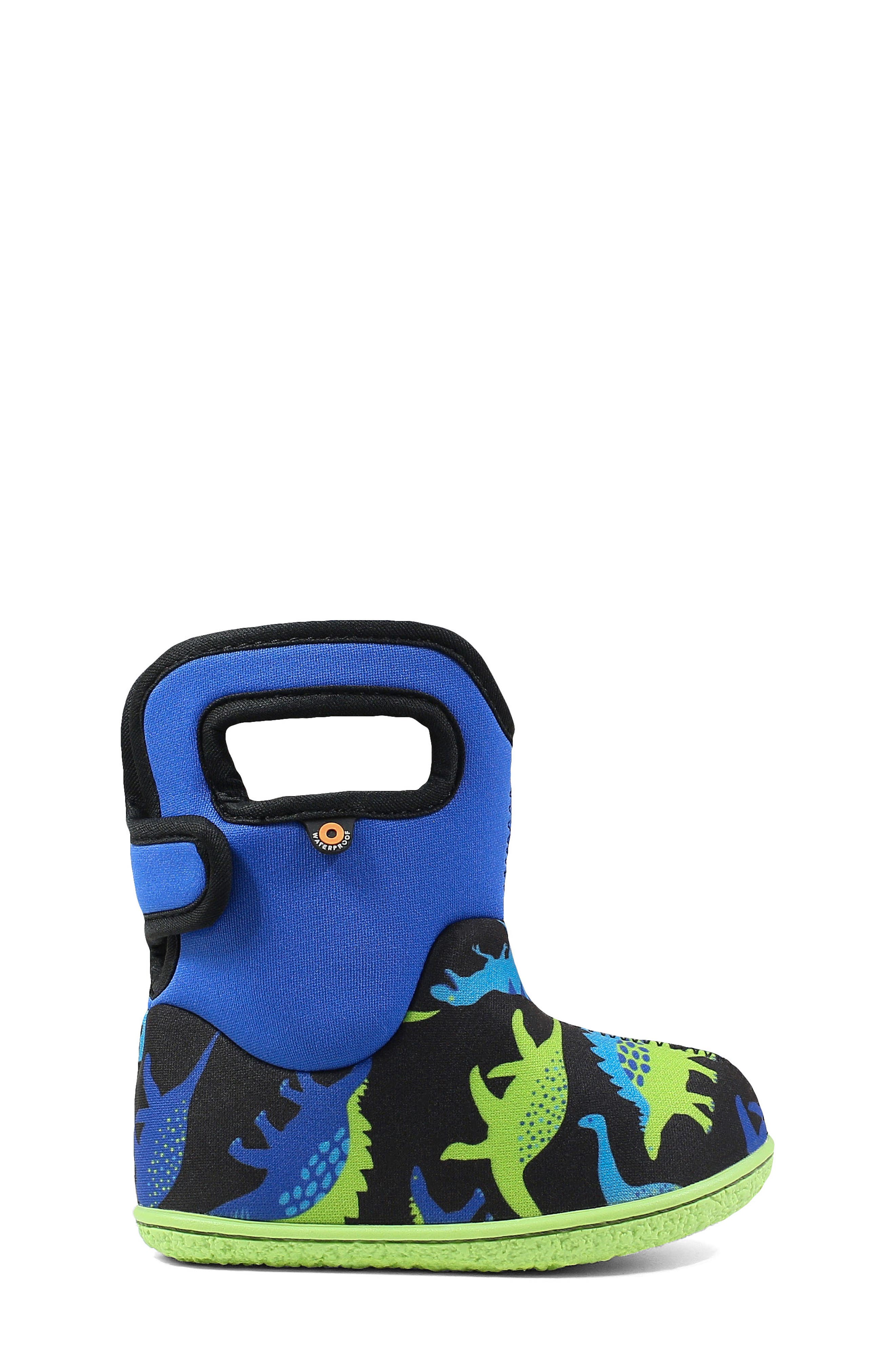 Baby Bogs Dino Insulated Waterproof Boot, Alternate, color, ELECTRIC BLUE MULTI