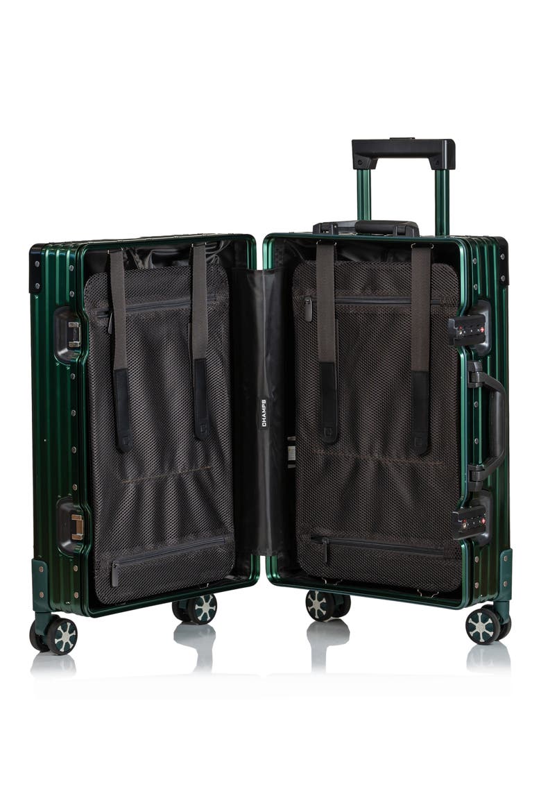 Aluminum Hardside Spinner Suitcase Carry-On, Alternate, color, GREEN