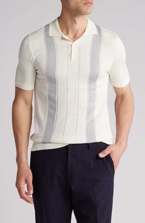 Textured Knit Stripe Polo