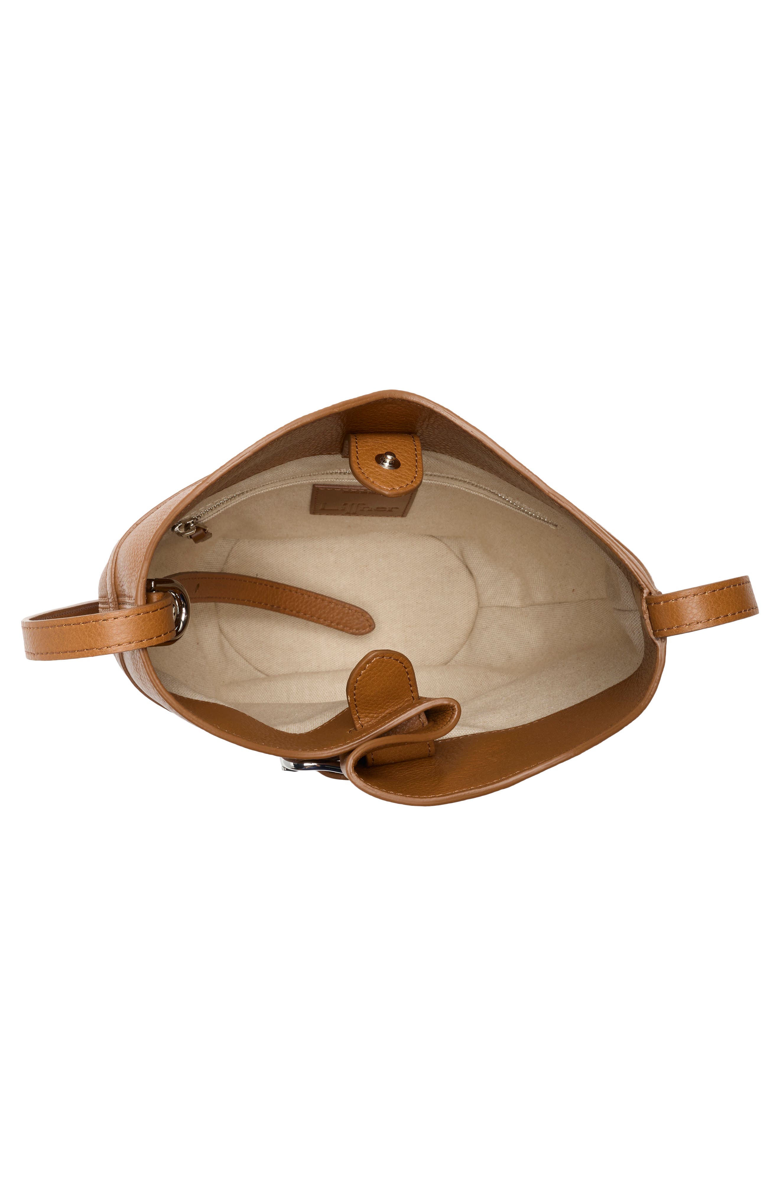 LIFFNER Medium Belted Leather Bucket Bag, Alternate, color, Saddle Brown