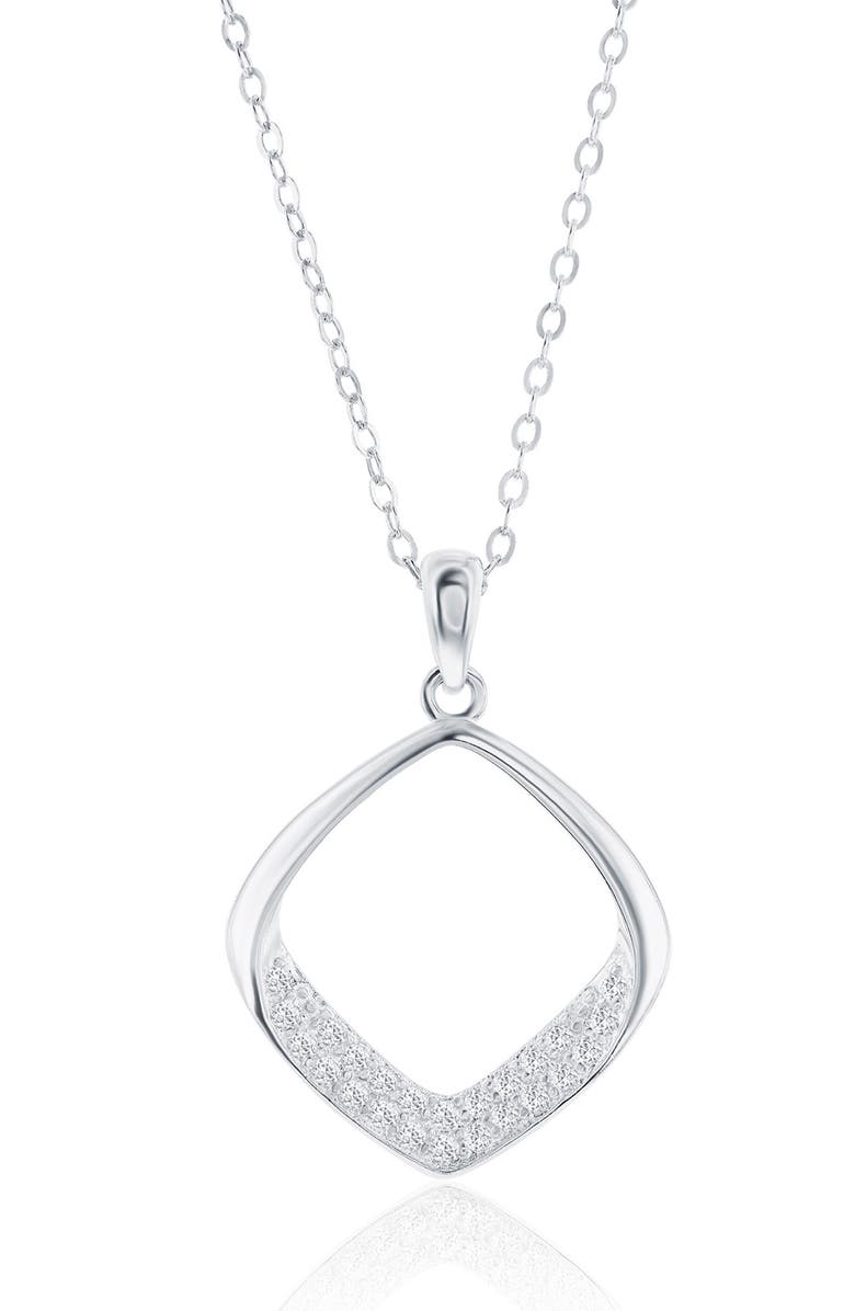 SIMONA Pavé Cubic Zirconia Cushion Drop Earrings & Pendant Necklace Set, Alternate, color,