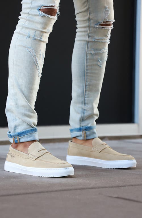 Gernie 22s Penny Loafer Sneaker In Camel Suede