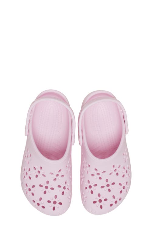 Crocs Girls  Floral Cutout Clogs In Pink Milk