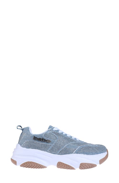 BEBE BEBE RHINESTONE DENIM SNEAKER