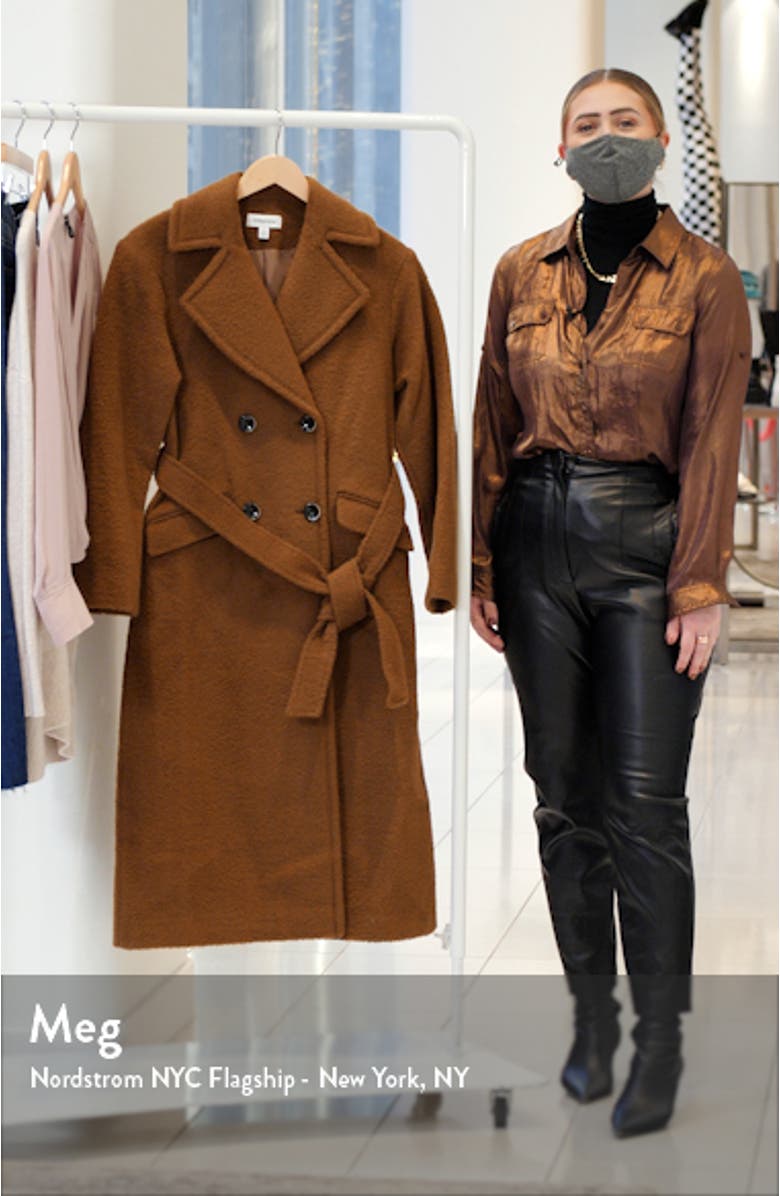 Belted Wool Blend Wrap Coat, sales video thumbnail