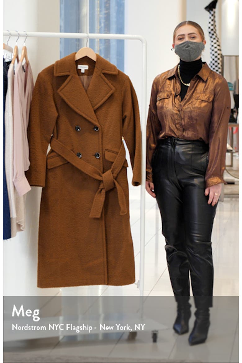 Belted Wool Blend Wrap Coat video