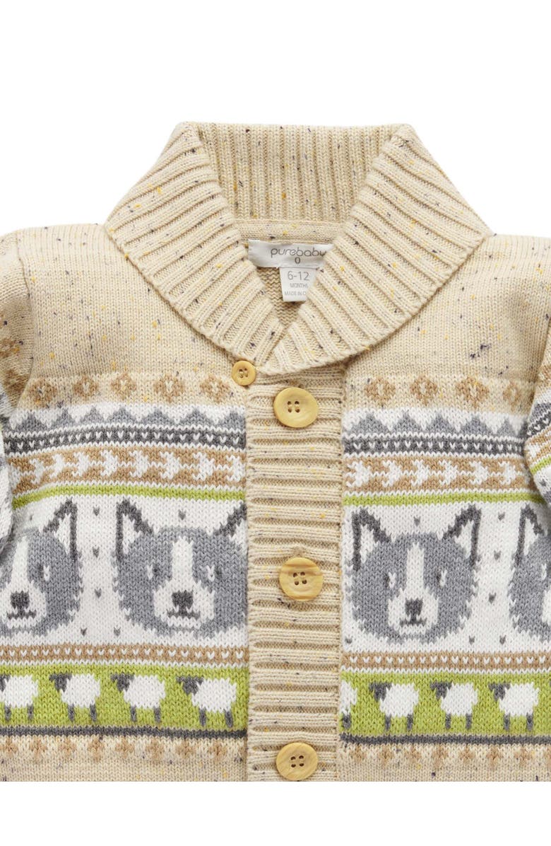 Purebaby Sheep Dog Cardigan, Alternate, color, Herding Farisle