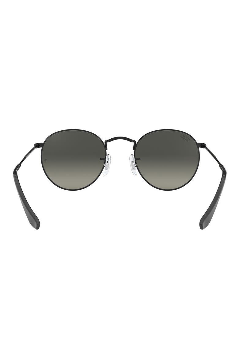 50mm Small Gradient Round Sunglasses, Alternate, color, BLACK