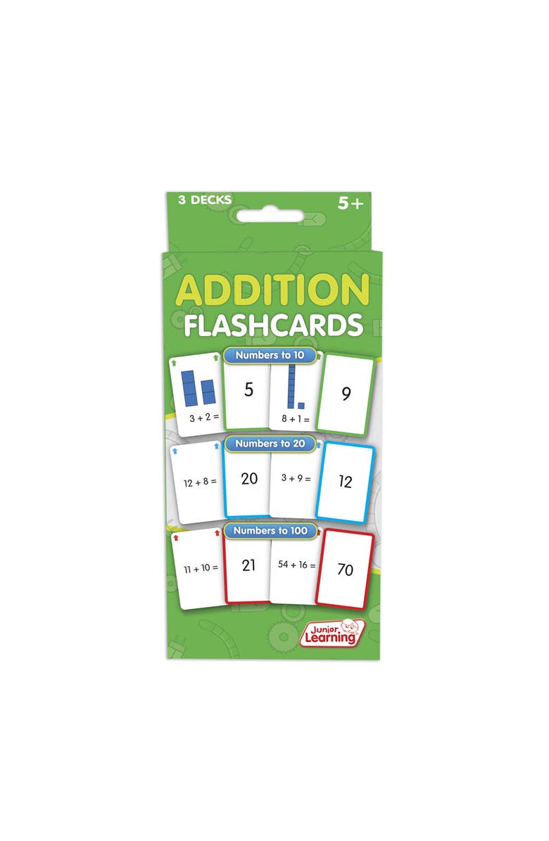 Junior Learning Addition Flashcards Medium, Alternate, color, Multicolored
