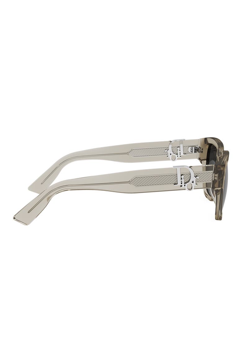 'DiorOblique S1I 53mm Square Sunglasses, Alternate, color, SHINY BEIGE / SMOKE