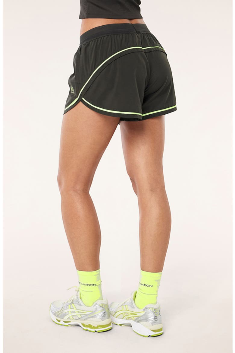 Linear Drawstring Shorts, Alternate, color, CAVIAR/ LIME