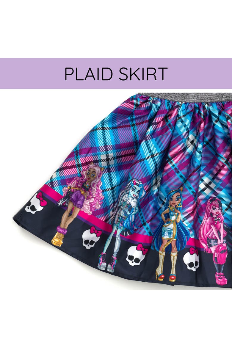 Pleated Plaid Dress, Alternate, color, Purple Plaid
